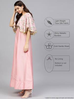 Pink printed polyester kurti 2