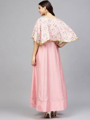 Pink printed polyester kurti 3