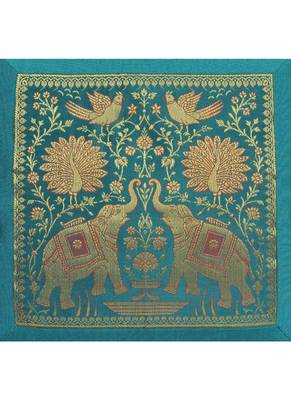 Lal Haveli Handmade Elephant Design Silk cushion Covers for Sofa/Diwan/Car 18 x 18 inch Set of 2 Pcs 3