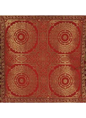 Lal Haveli Handmade Designer Square Silk Red cushion Covers 16 x 16 Inch Set of 2 Pcs 3