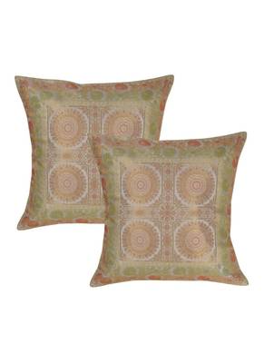 Lal Haveli Sofa Decorations Square Shape Silk Throw Pillow cushion Covers 16 x 16 Inch Set of 2 Pcs 1