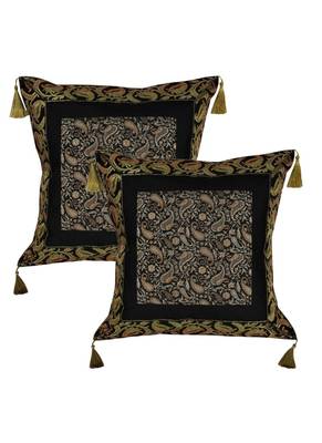 Lal Haveli Silk Throw Pillow cushion Covers 18 x 18 Inch Set of 2 Pcs 1