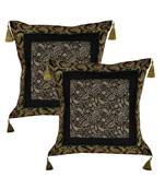 Lal Haveli Silk Throw Pillow cushion Covers 18 x 18 Inch Set of 2 Pcs