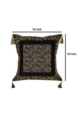 Lal Haveli Silk Throw Pillow cushion Covers 18 x 18 Inch Set of 2 Pcs 2