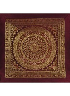 Lal Haveli Silk Fabric Square Shape cushion Covers 18 x 18 Inch Set of 2 Pcs 3