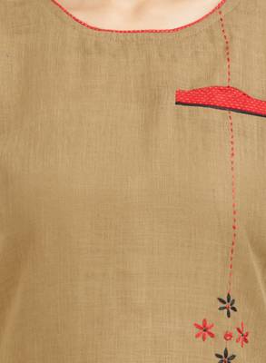 Brown plain linen kurtis 5