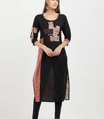 Black printed cotton kurtis