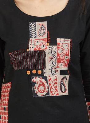 Black printed cotton kurtis 5