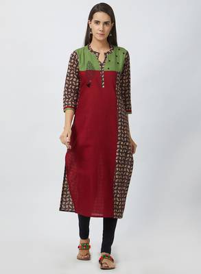 Black printed cotton kurtis 1