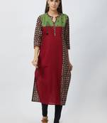 Black printed cotton kurtis