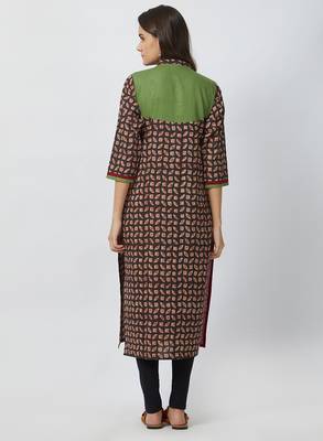 Black printed cotton kurtis 2