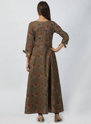 Coffee printed cotton kurtis 2