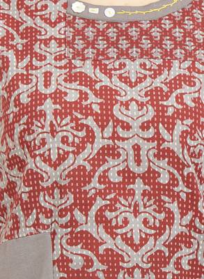Maroon printed cotton kurtis 5