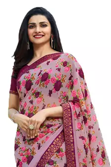 Multicolor printed georgette  saree with blouse