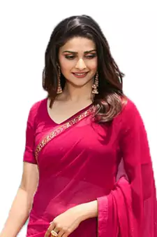 Pink printed georgette  saree with blouse
