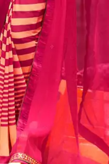 Pink printed georgette  saree with blouse