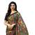 Dark grey printed georgette  saree with blouse