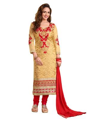 Chiku embroidered cotton salwar Suit with dupatta Dress Material 1