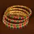 Gold Plated Red and Green Stone Embellished Designer Wedding Bangles for Women