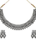 Silver crystal navratri-jewellery