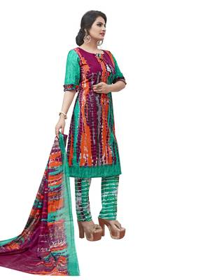 Multi Fancy Poly Cotton Unstitched Salwar With Dupatta 2