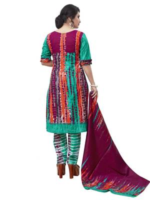 Multi Fancy Poly Cotton Unstitched Salwar With Dupatta 3
