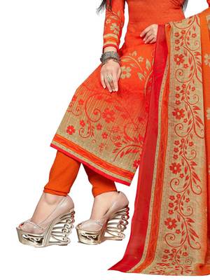 Navy Blue Fancy Cotton Unstitched Salwar With Dupatta 3