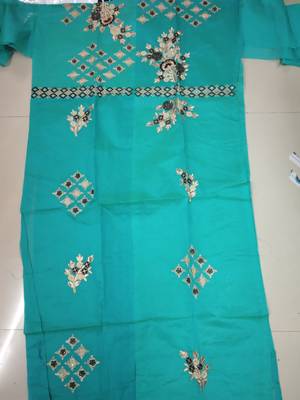 Cyan  chanderi salwar 2