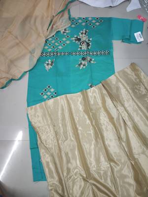 Cyan  chanderi salwar 3
