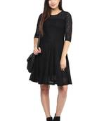 Black Plain Net Stitched Kurti