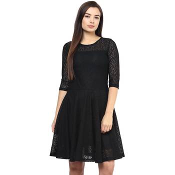 Black Plain Net Stitched Kurti 2
