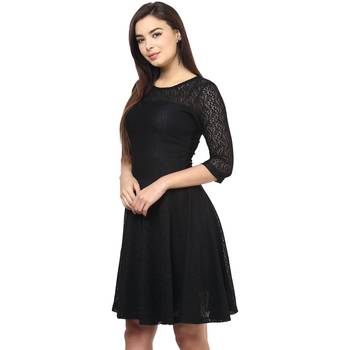Black Plain Net Stitched Kurti 3