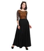 Black Plain Net Stitched Kurti