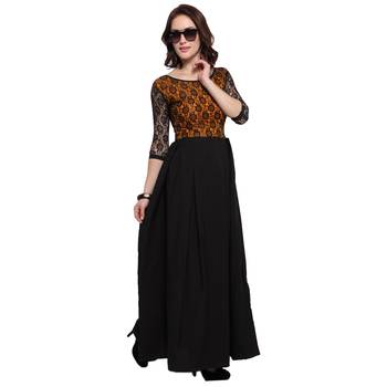 Black Plain Net Stitched Kurti 2