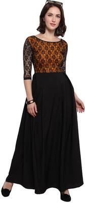 Black Plain Net Stitched Kurti 3