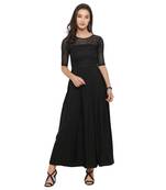 Black Plain Net Stitched Kurti