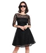Black Plain Net Stitched Kurti