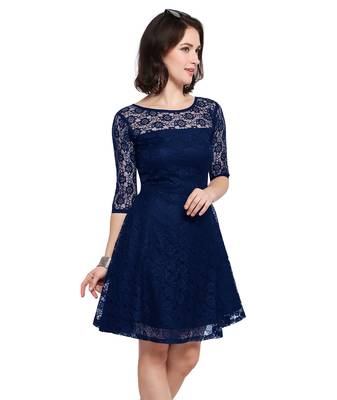 Black Plain Net Stitched Kurti 3