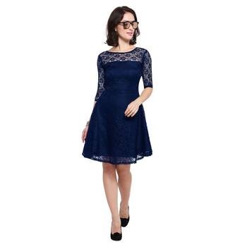 Black Plain Net Stitched Kurti 4