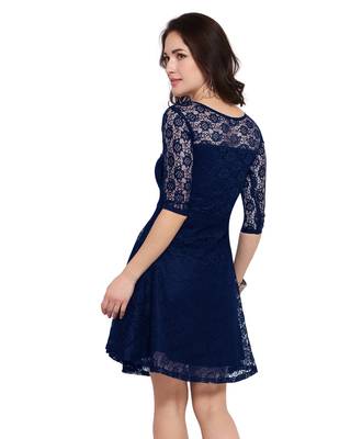 Black Plain Net Stitched Kurti 5