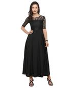 Black Plain Net Stitched Kurti