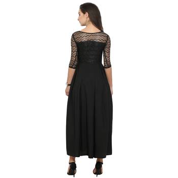 Black Plain Net Stitched Kurti 4