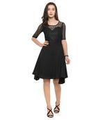 Black Plain Net Stitched Kurti