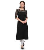 Black Plain Net Stitched Kurti