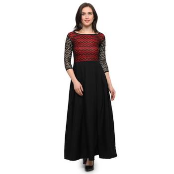 Black Plain Net Stitched Kurti 2