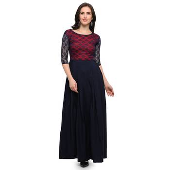 Black Plain Net Stitched Kurti 1