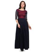 Black Plain Net Stitched Kurti