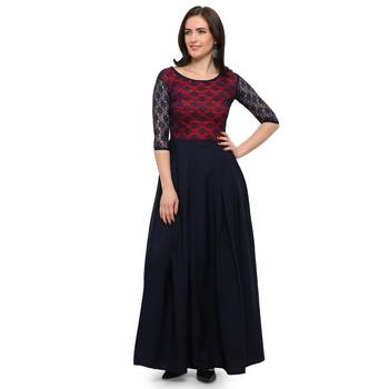 Black Plain Net Stitched Kurti 2