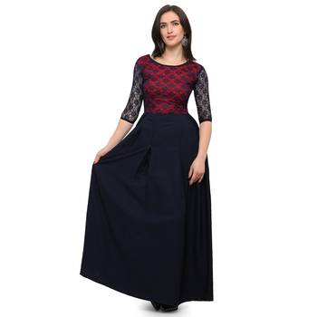 Black Plain Net Stitched Kurti 3
