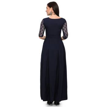 Black Plain Net Stitched Kurti 4
